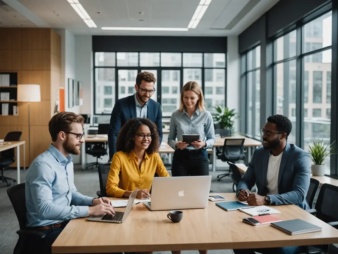 Team im Austausch während einer agilen Coaching-Session